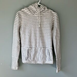 J Crew Factory hooded gray and white 100% cotton hoodie